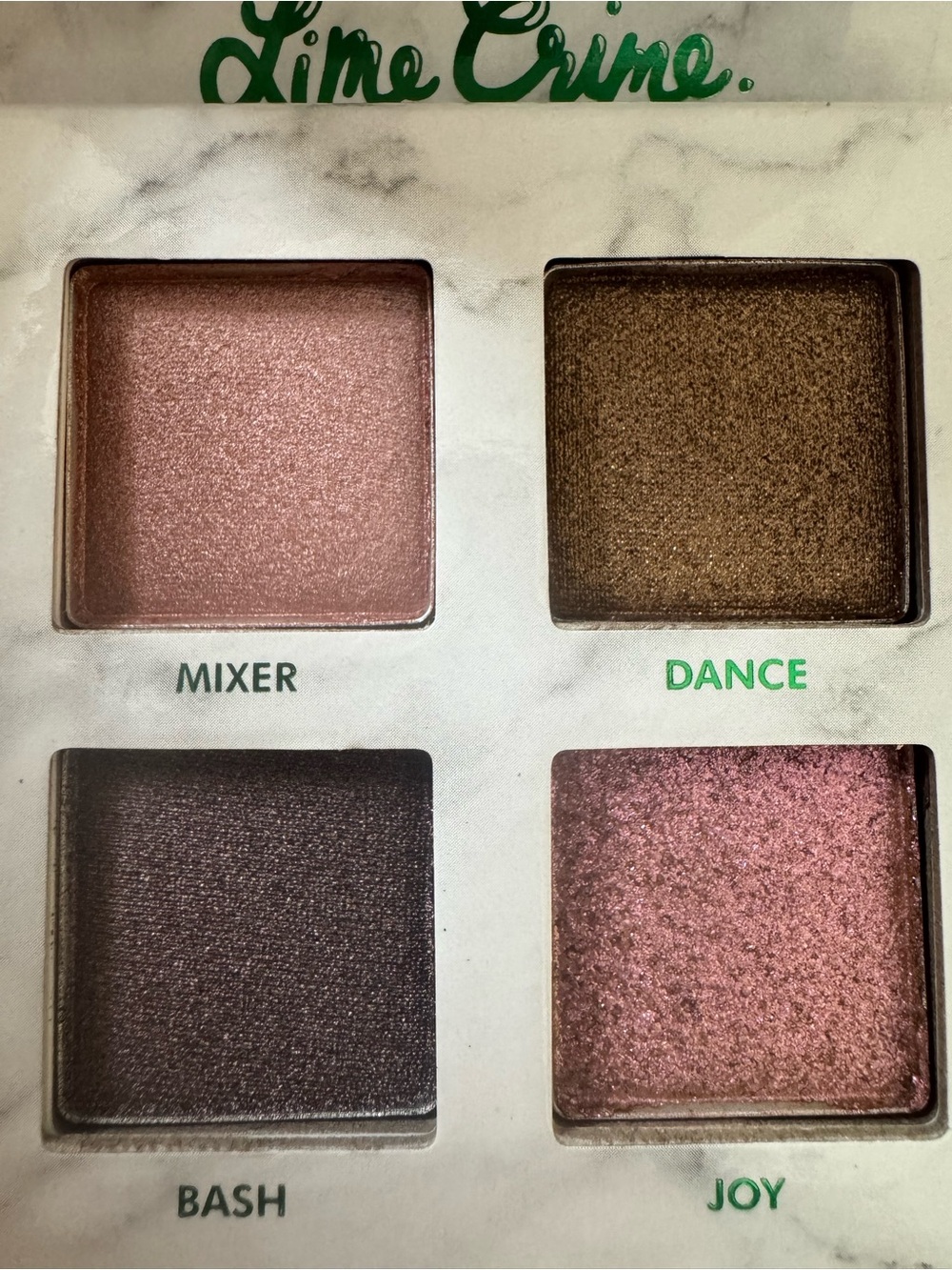 Lime Crime Party Popper Pink & Brown 4 Shades Eyeshadow